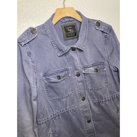 Womens L Shacket Chambray Light Wash Utility Cinched Waist Button Up Cotton On - Picture 2 of 11